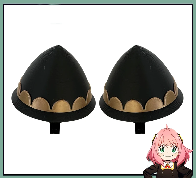 Anya Forger Cosplay Acessórios para Meninas, Headwear Preto, Enfeites de Cabelo, Hairpin Cônico, Cosplay Props, Novo