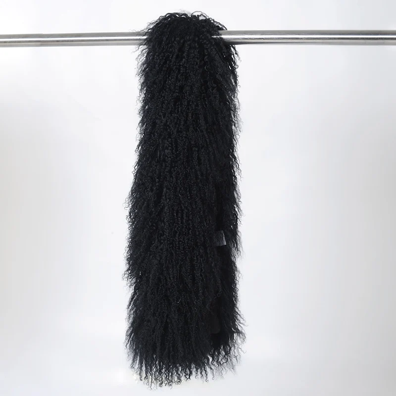 CX-S-31 130CM Single Side Fur European Fashion Ladies Mongolian Lamb Fur Genuine Tibetan Sheep Fur Scarf