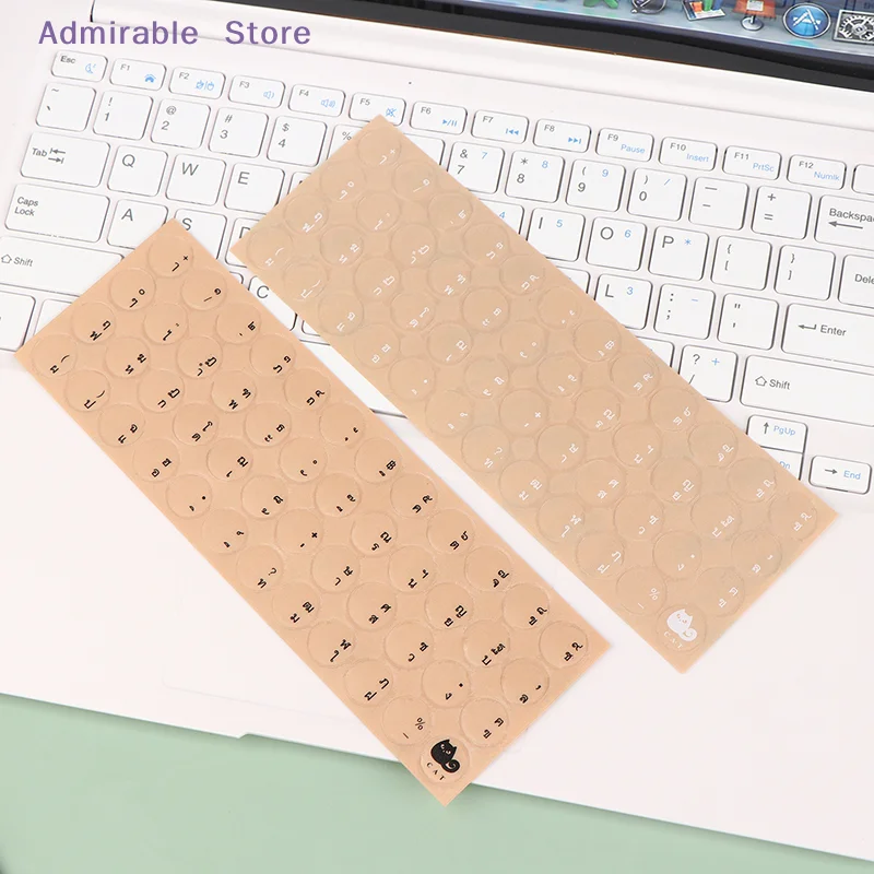 [W]Round Transparent Sticker PC Desktop Keyboard Matte Sticker Thai Full Keyboard Waterproof Keyboard Protector Stickers