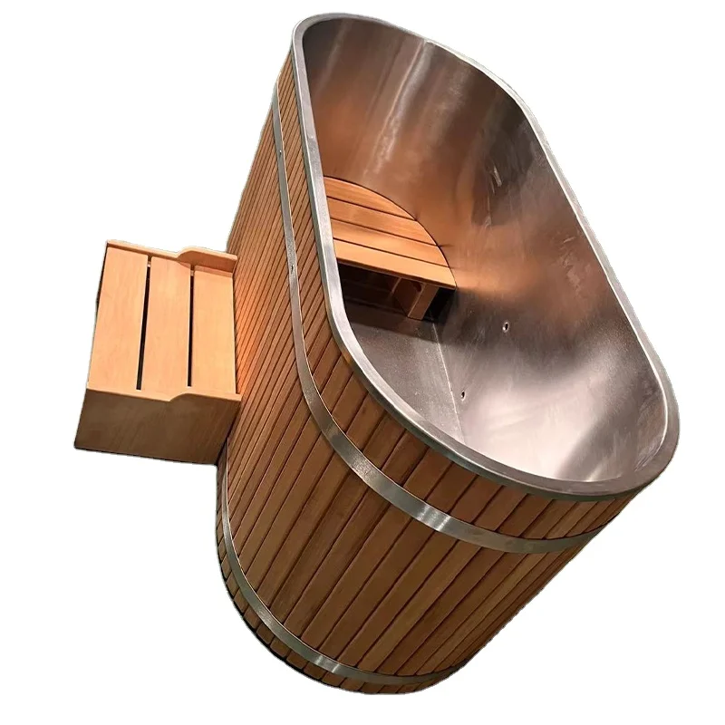 Modern stainless steel oval barrel hotel high-quality wooden barrel, production takes time, ask customer service for details