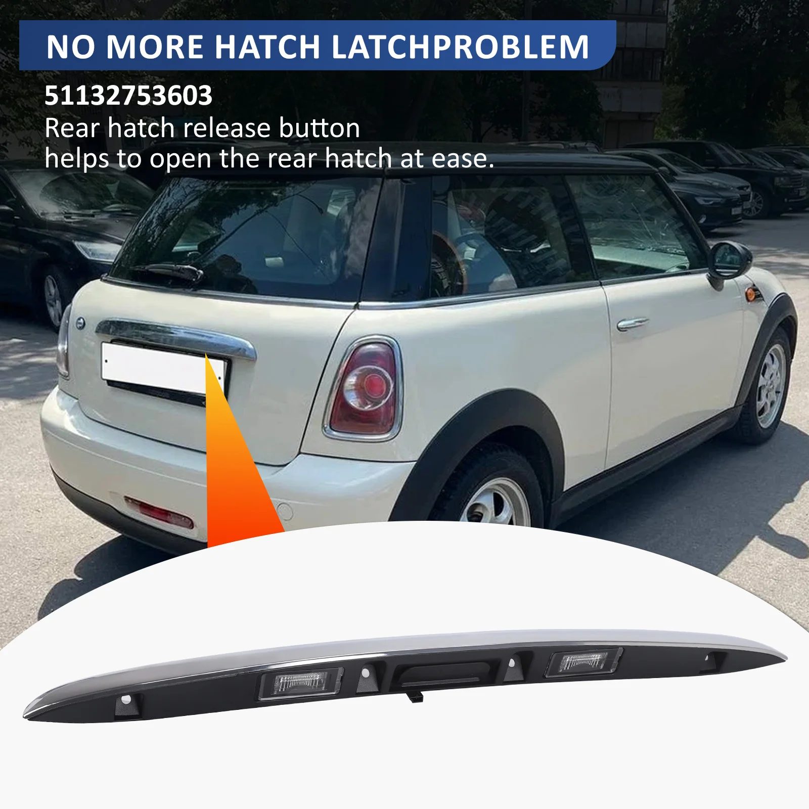 51132753603 كروم فتحة الجذع الباب الخلفي مقبض الباب استبدال لسيارات Bmw ميني كوبر R55 R56 R57 R58 R59 R60 R61 اكسسوارات السيارات