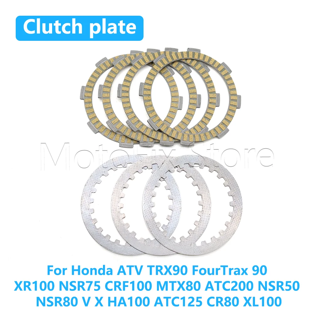 Disco de Fricción de Acero para Embrague de Motocicleta Honda ATV TRX90 FourTrax 90 XR100 NSR75 CRF100 MTX80 NSR50 NSR80 V X HA100