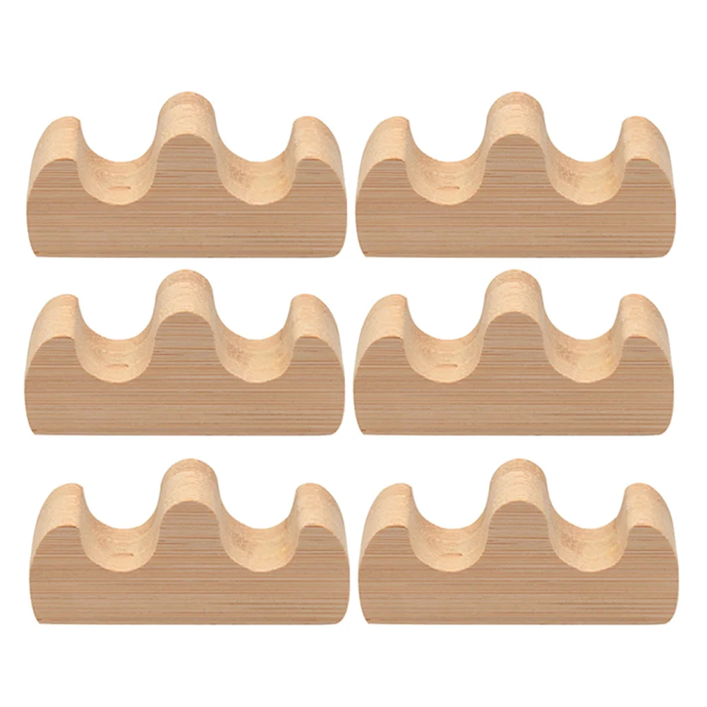 6pcs Wooden Writing Brush Holder Pen Rest For Calligraphy Painting Desk Organizer Chinese Brush Stand Pencil Holder Art Supplies