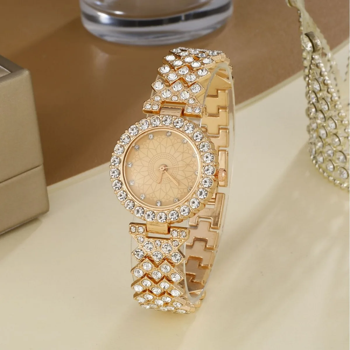 Женские роскошные часы с бриллиантами и большим циферблатом, женские часы, женские часы со стальным браслетом, кварцевые наручные часы, модные деловые наручные часы