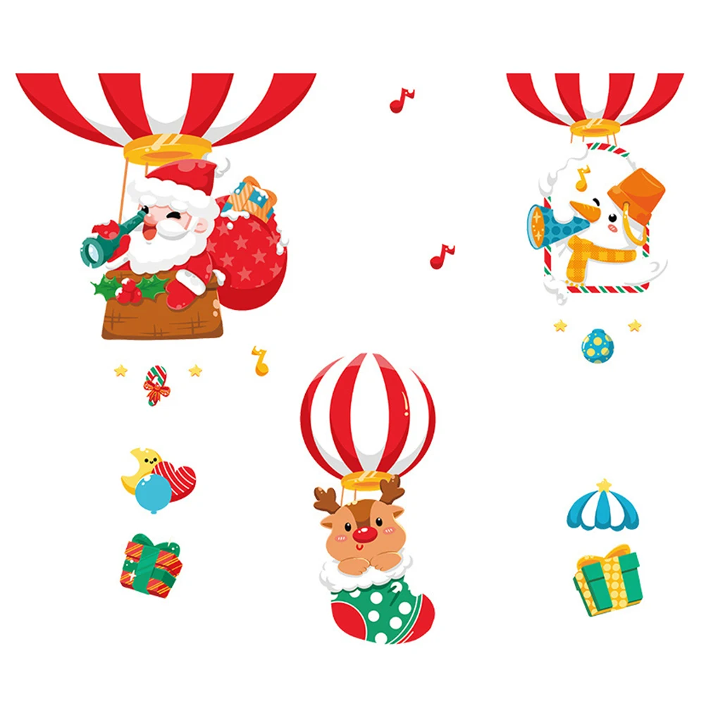 

2pcs Christmas Wall Sticker Pvc Window Decal Removable Waterproof Stickers Decorative Xmas Santa Clausglass Door Wall Decals