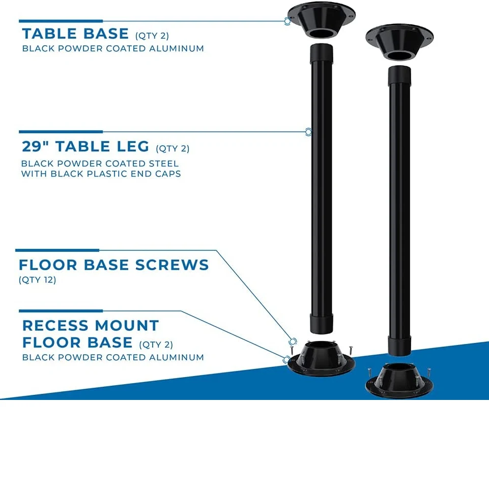 Detachable Metal Aluminium Alloy Table Legs Rv Dinette Booth Marine/caravan/motorhome Optional Table Leg Accessory Model Van
