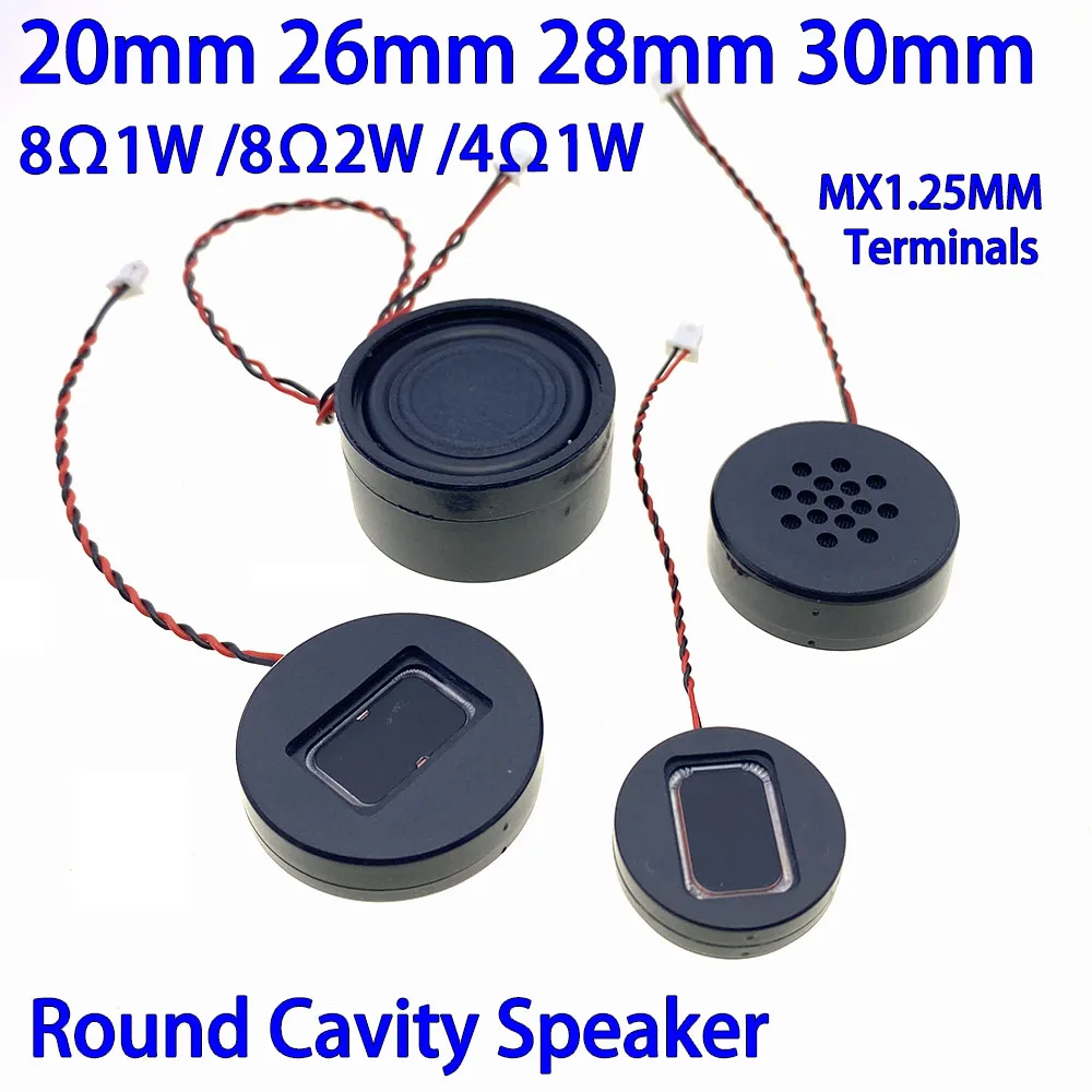 

Round Cavity Speaker 20 26 28 30MM 8 ohm1 Watt 4 ohm1 Watt Equipment Instrument Voice Mini Cavity Speaker with MX1.25MM Terminal