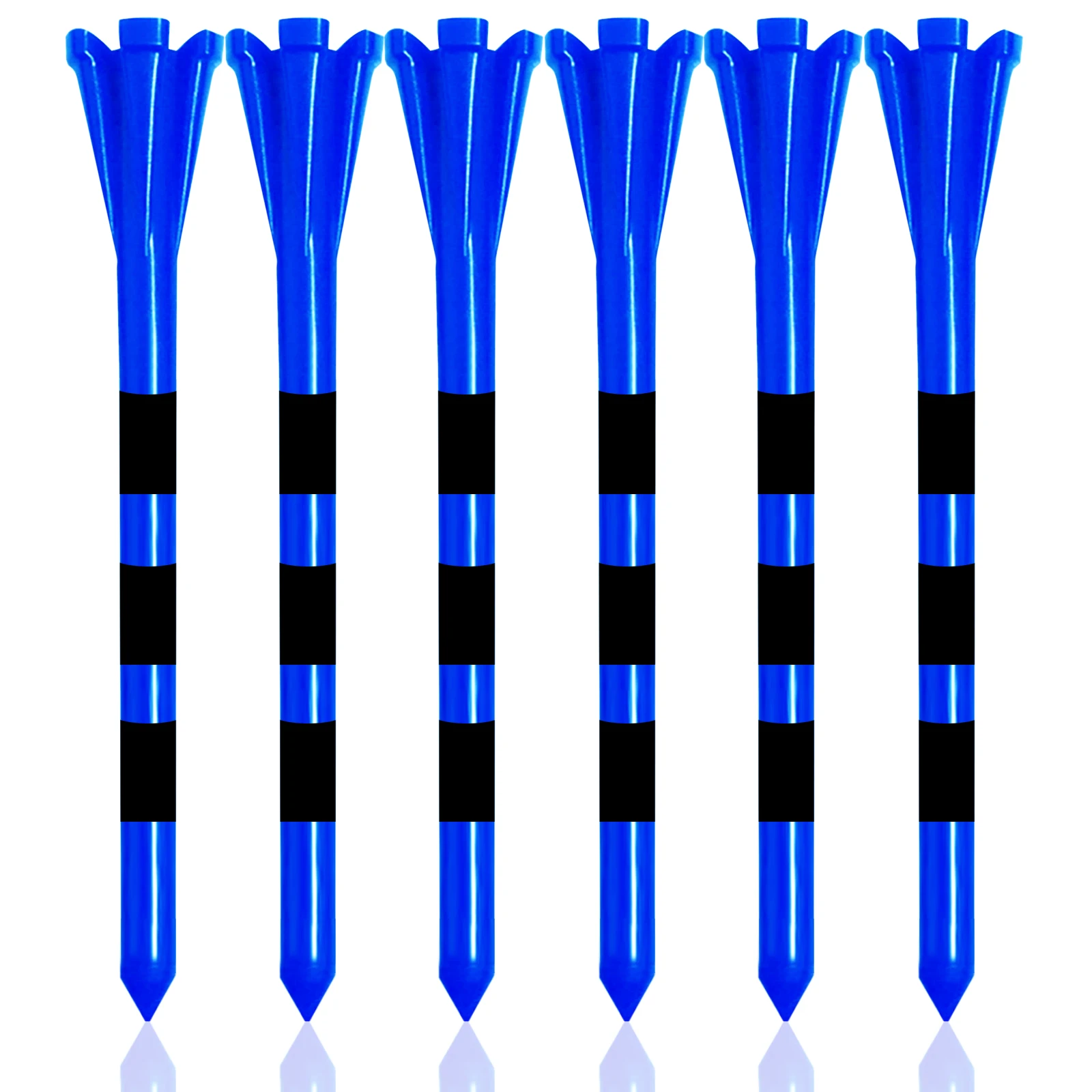 Golf Tees Plastic Onbreekbaar 5 Gaffel Hoofd Tee met Streep Markers 50 stks, 83mm70mm Lange Bal Houder Lage Wrijving Minder Weerstand