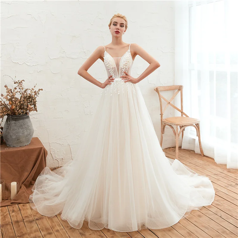 2020 abito da sposa romantico Puffy Tulle abito da sposa perline Appliques Sweetheart abito da sposa Vestido de Noiva Robe De Mariee