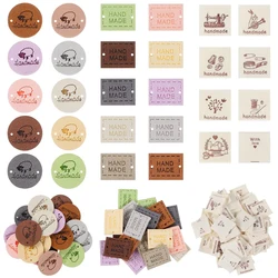 Sewing Labels for Handmade Items Embossed Sew on Tag Crochet Tags Leather Fabric Labels for DIY Crocheting Sewing Accessories