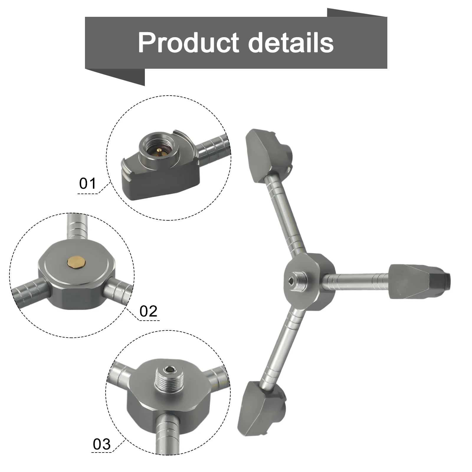 Gas Distributor Conversion Head Gas Supply Safe Use Aluminum Alloy One Three Outputs 7 16 28 Threads Camping Accessories