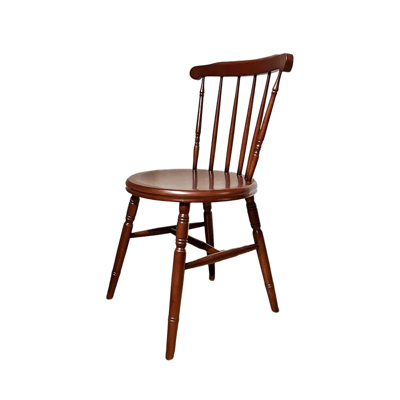 

Стул Windsor из цельного дерева, средневековый обеденный стол и стулья для дома, новый ретро-ресторан, коммерческий стул Моргана