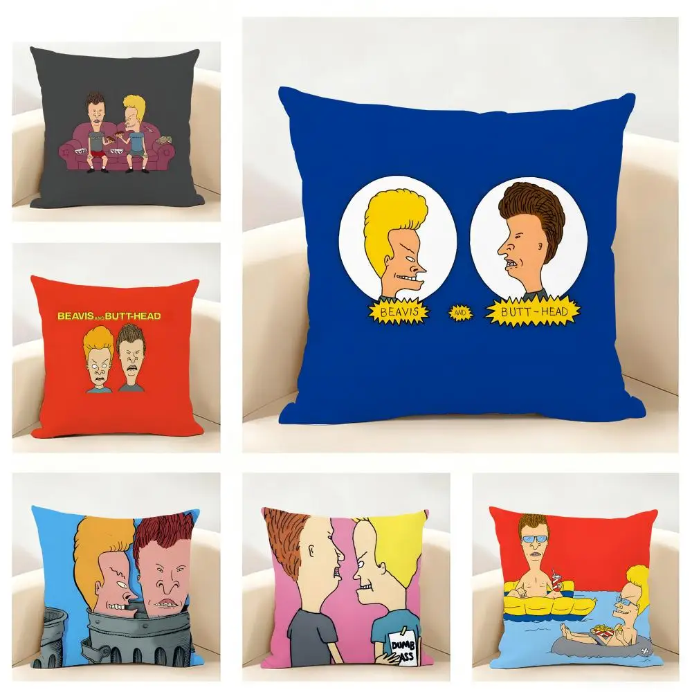 

Забавная модная декоративная наволочка с изображением B-Beavis and Butt-Head, льняная, мягкая, для дивана, кровати, домашнего декора комнаты