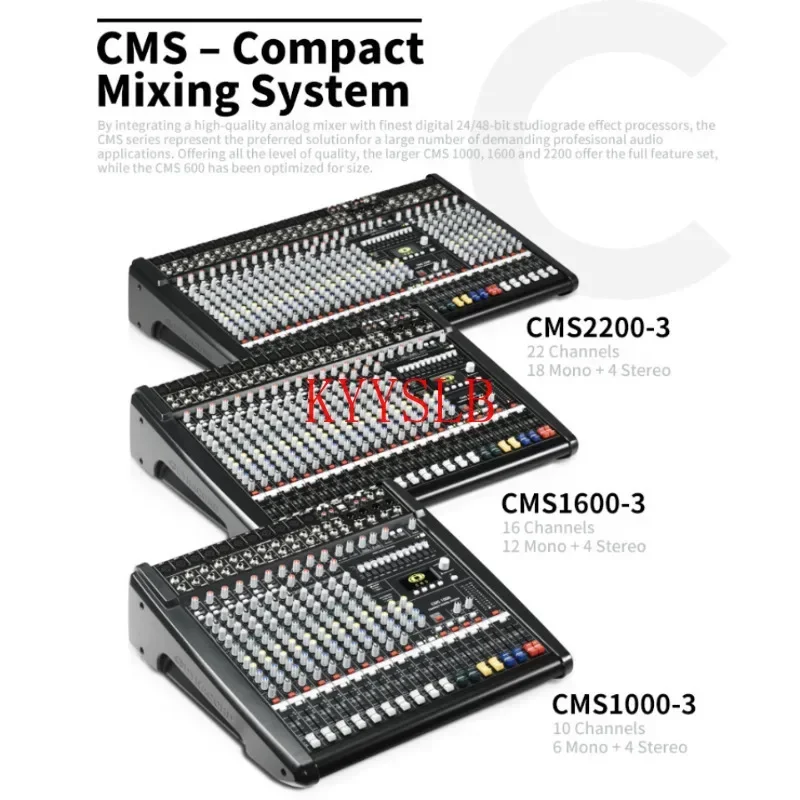 CMS1000-3/CMS1600 Profissional Audio Mixer with Cover Sound Console Compact Mixing System Effect Processor for Performance Stage