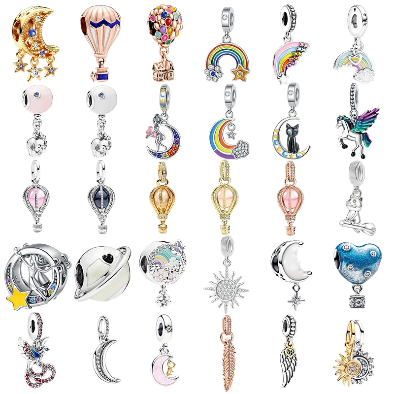 Offre spéciale arc-en-ciel ballon à Air chaud série ciel perles breloque Applicable aux bijoux originaux en argent Sterling 925 bricolage faisant un beau cadeau