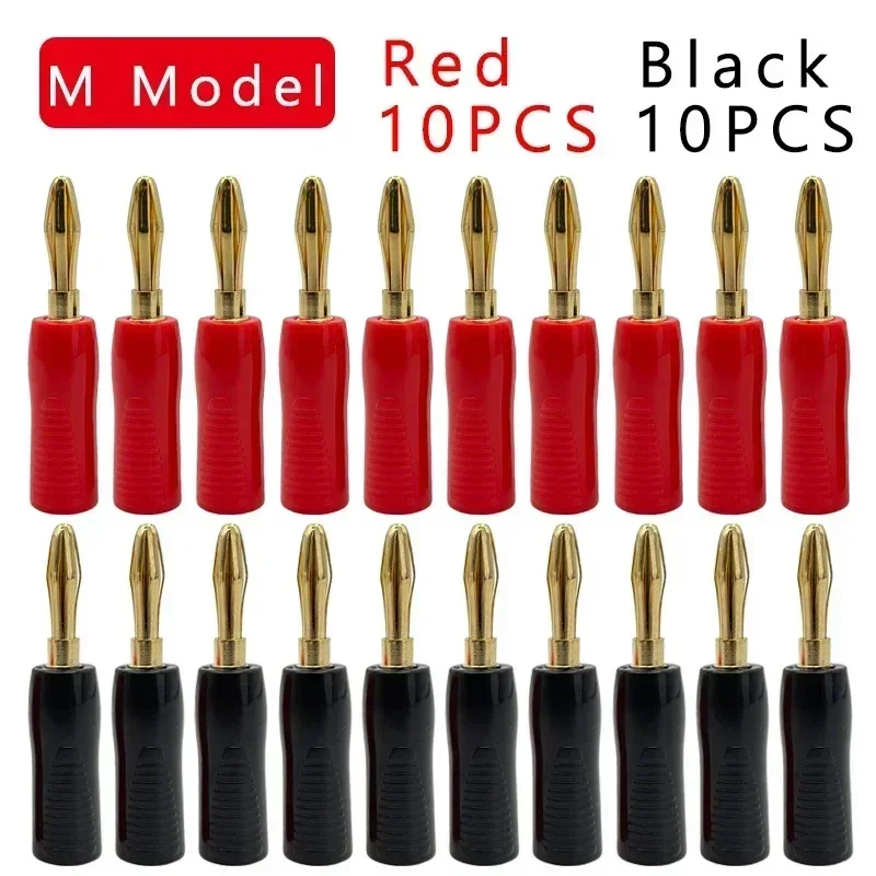 10/20 Stuks Banaan Connector Plug Jack Vergulde Muzikaal Geluid Audio Speaker 4Mm Banaan Pluggen Voor Audio Video Luidspreker Terminal