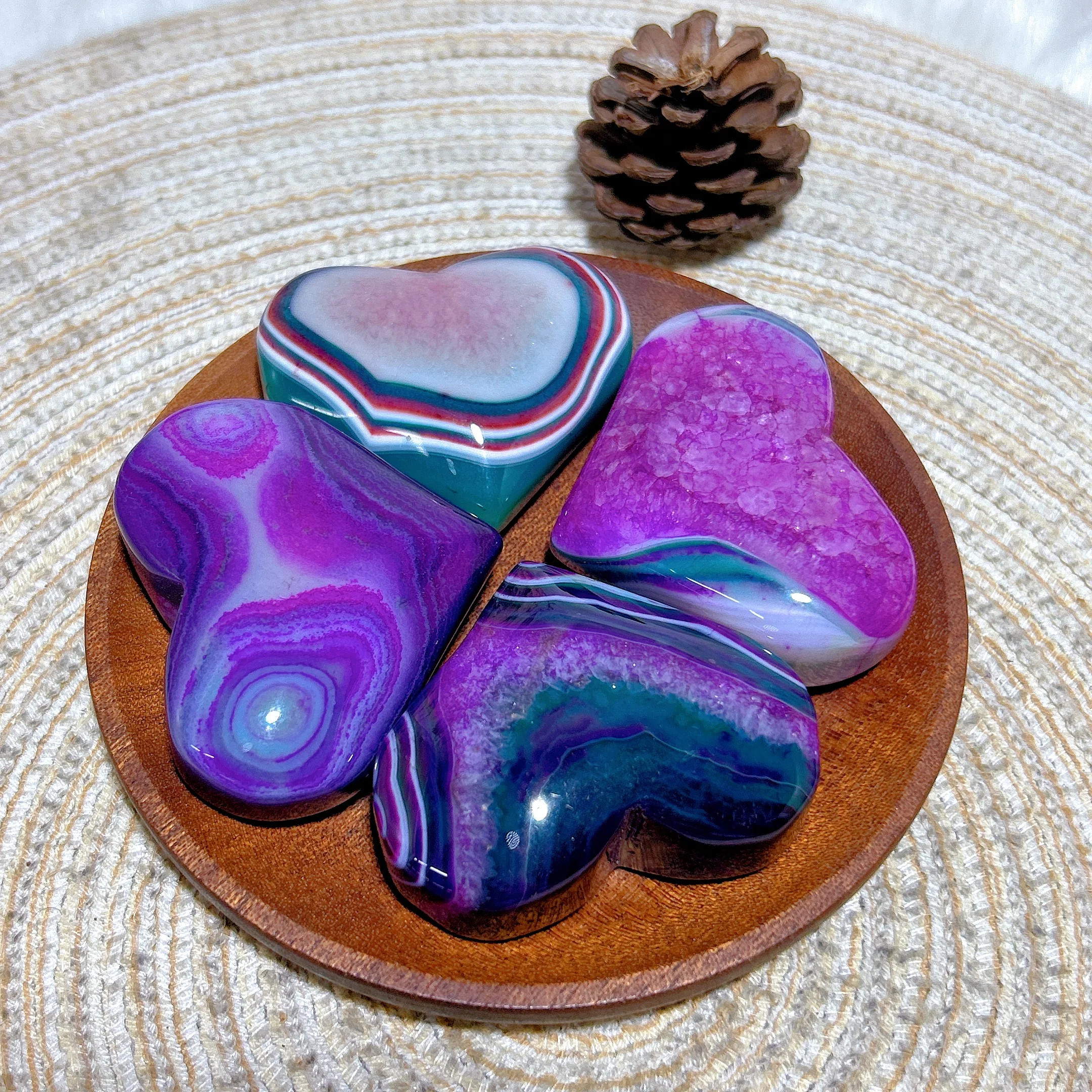 Picture 5: Natural Crystal Purple Green Quartz Agate Heart Color Healing High Quality Gemstone Reiki Energy Home Decoration Room Decor Gift