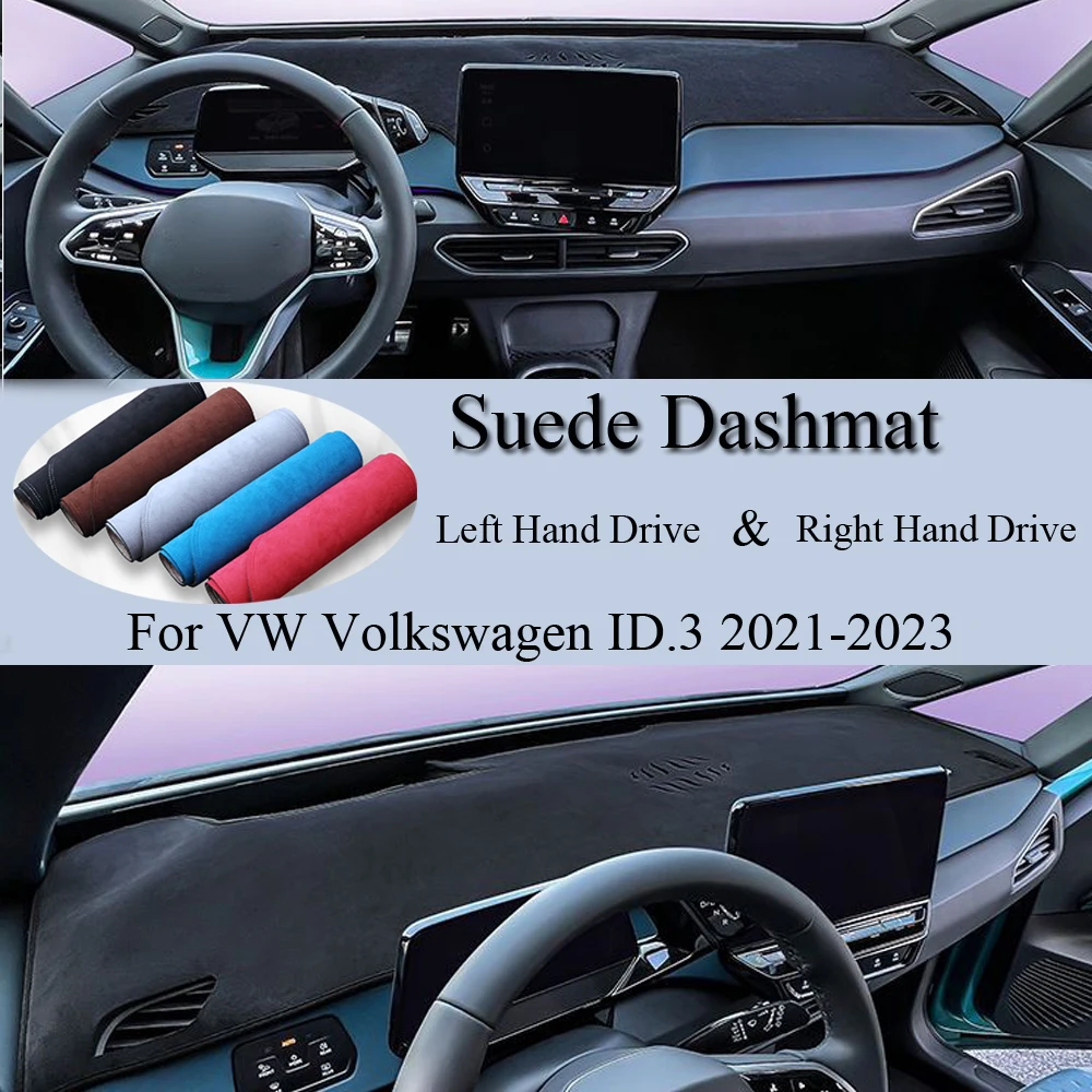 For Volkswagen ID.3 VW ID3 ID 3 2021 2022 2023 Suede Dashmat Dash Mat Cover Dashboard Pad Sunshade Carpet Car Styling Accessory
