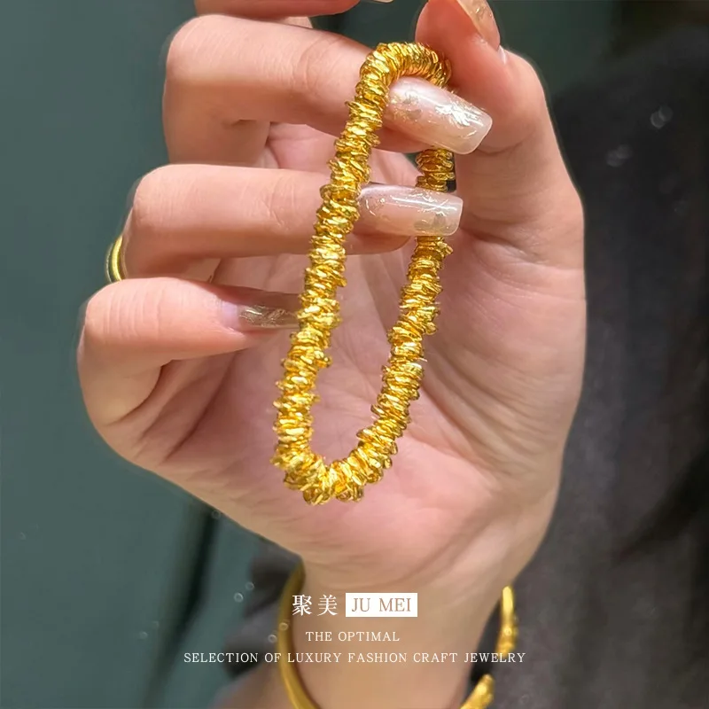 9999 24K real gold store same style women's gold bracelet fashion gift luxury jewelry