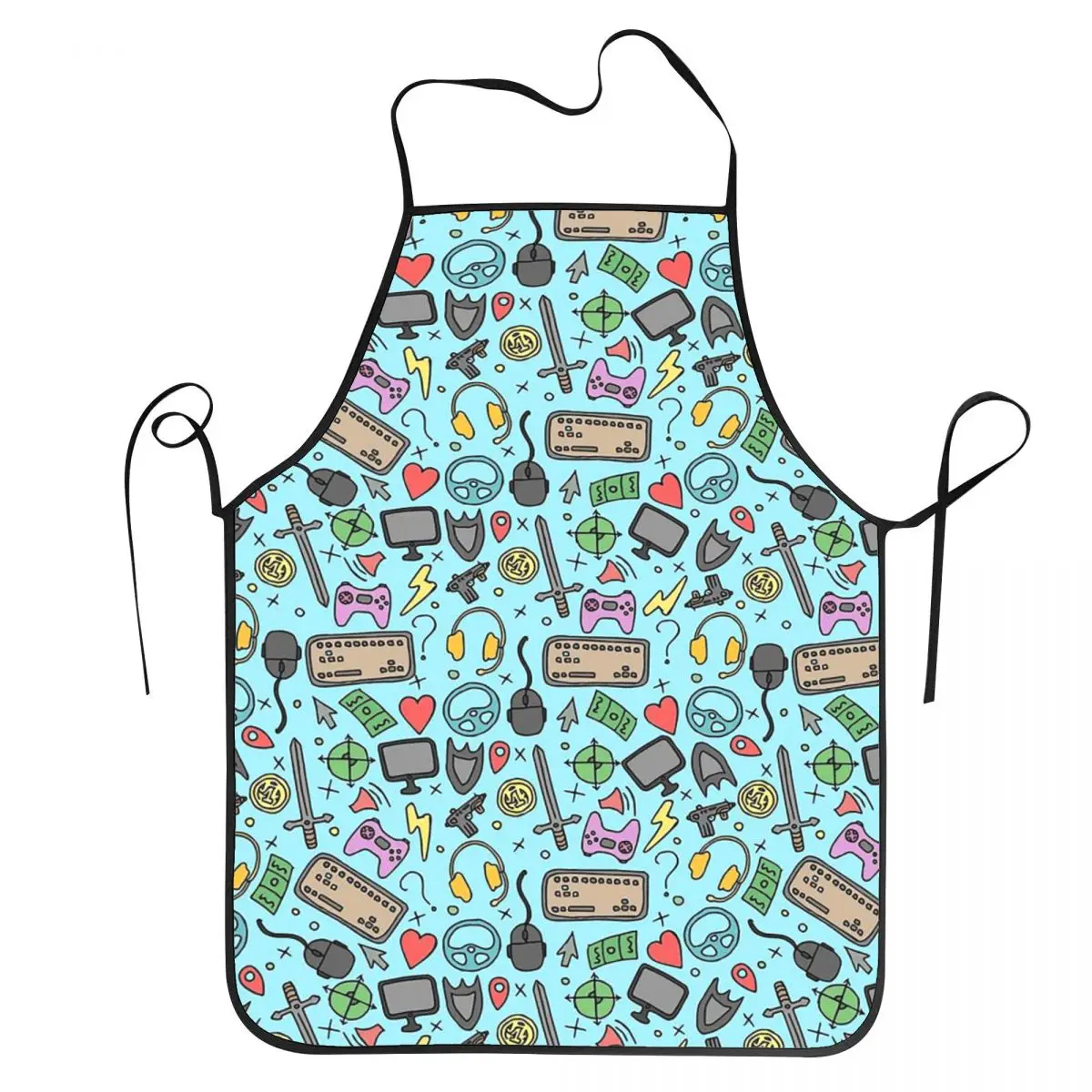 I Paused My Game To Be Here Print Video Game Gamepad 3 Apron Chef Cooking Tablier Bib Kitchen Cleaning Pinafore for Women Men