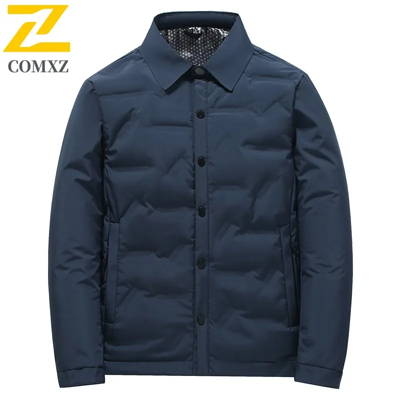 COMXZ Men's Padded Jacket 2025 Stand Collar Design Warm Quality Ski Trip Winter Jacket Casual Outing Thick Fabric Padding Coat