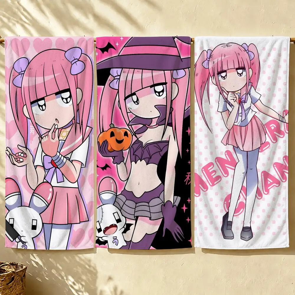 Cartoon Menhera C-Chan Kawaii Pink Girl Towel Beach Towel Quick Dry Absorbent Bath Towel For Swimming Gym Outdoor Sunbathing