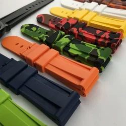 Silicone Watch Band for Panerai Strap Camouflage Rubber Bracelet Sport Replacement Watch Band for Omega Band 20mm 22mm 24mm 26mm