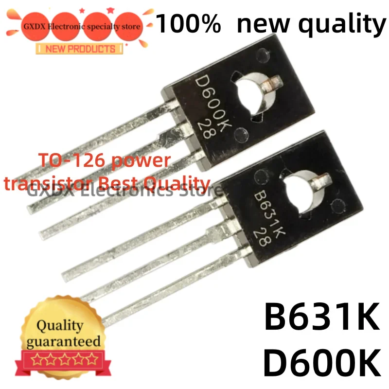 10pairs/10piezas 100% nuevo original 2SB631K TO126 2SD600K B631K D600K TO-126 power transistor Best Quality In Stock