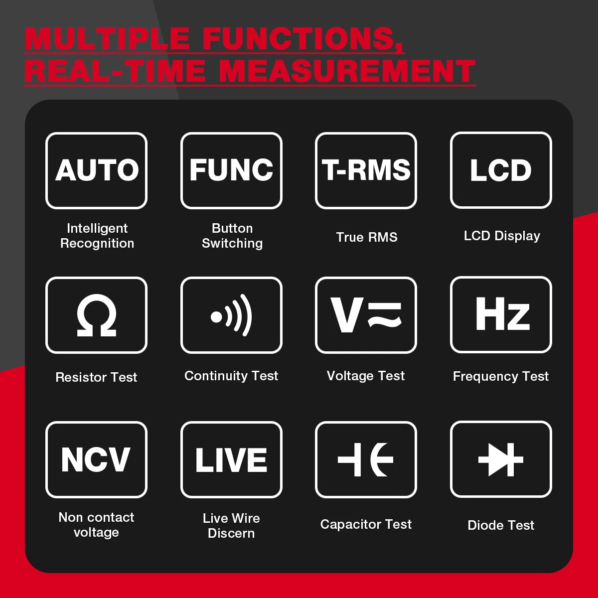 HABOTEST HT124 Series Digital Smart Multimeter 4000 Counts Auto Range Tester Ohm Hz Capacitance True RMS AC DC DMM Multitester
