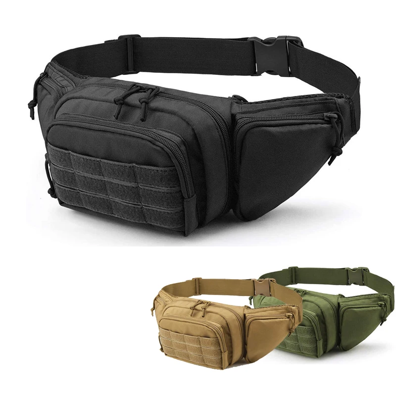 

Nylon Hunting Waist Bag Tactical Molle system Waist Fanny Pack Men Outdoor Hiking Climbing Sport belt Bag Utility Bag