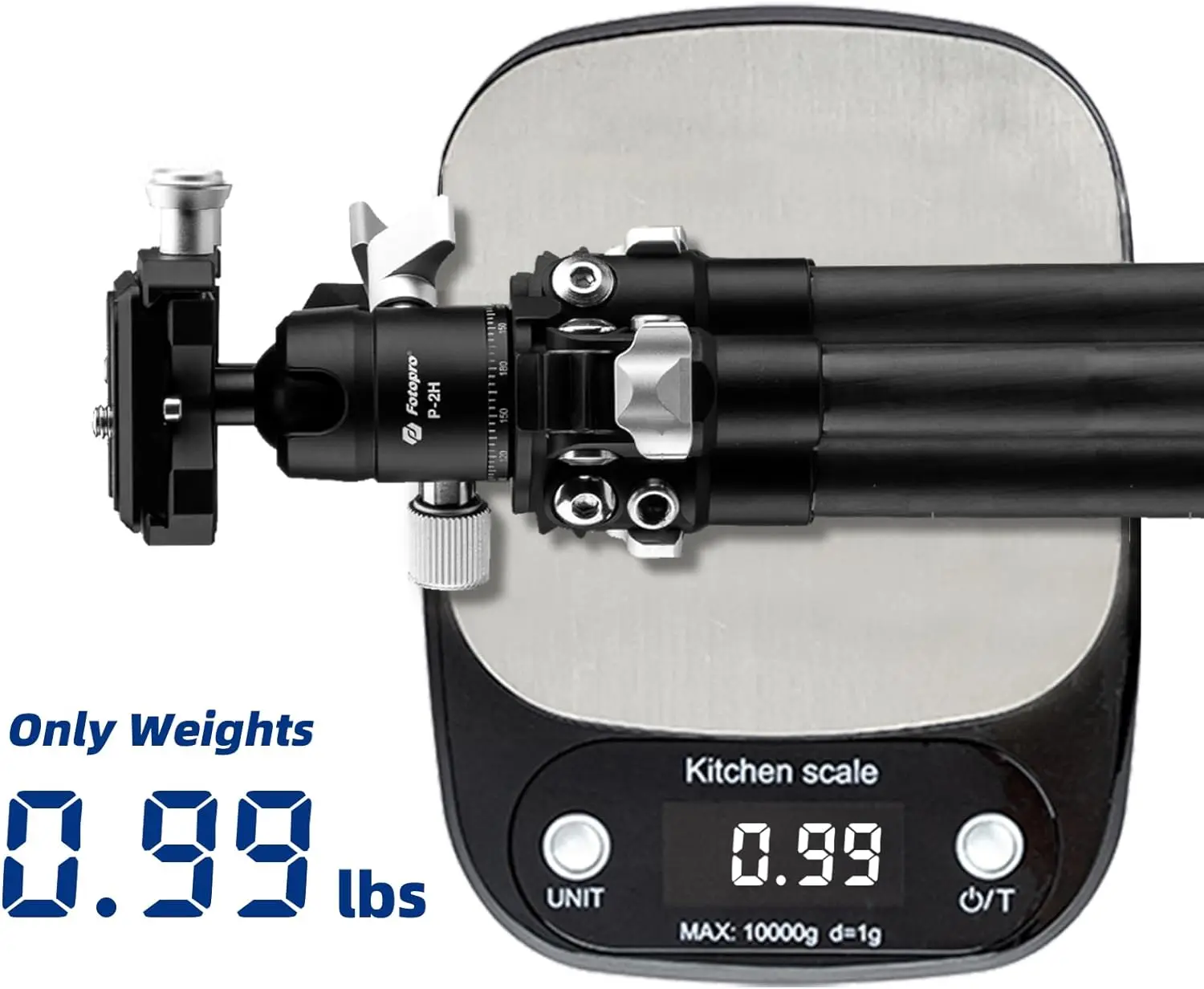 Tripé de viagem leve com cabeça de bola 360, placa QR para câmera DSLR, Fotorpro Carbon Fiber