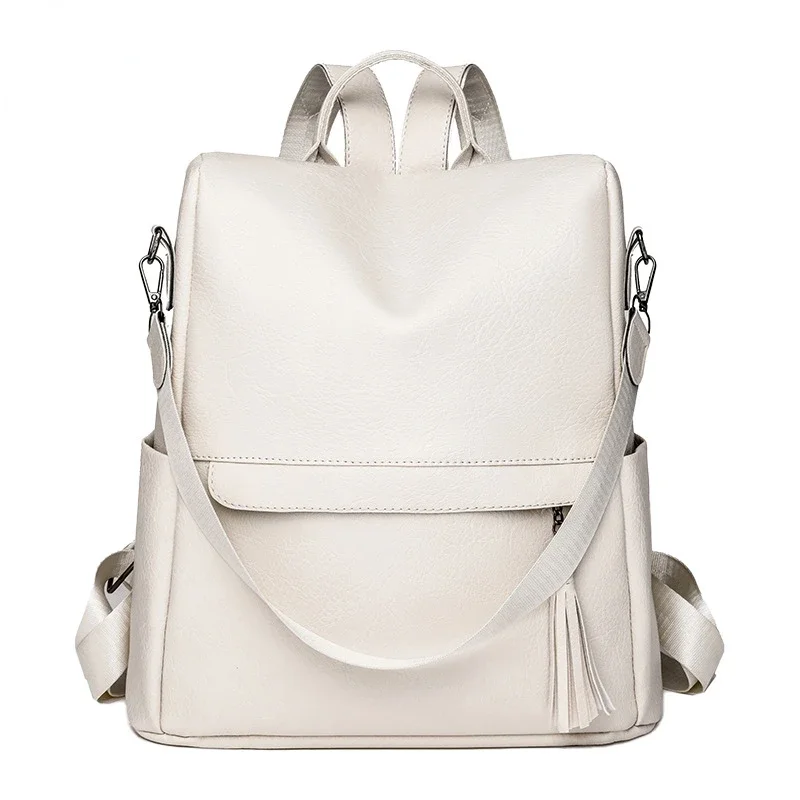 Rucksack Damen große Kapazität Retro einfarbig Rucksack multifunktion ale Freizeit reise Anti-Diebstahl-Rucksack Großhandel