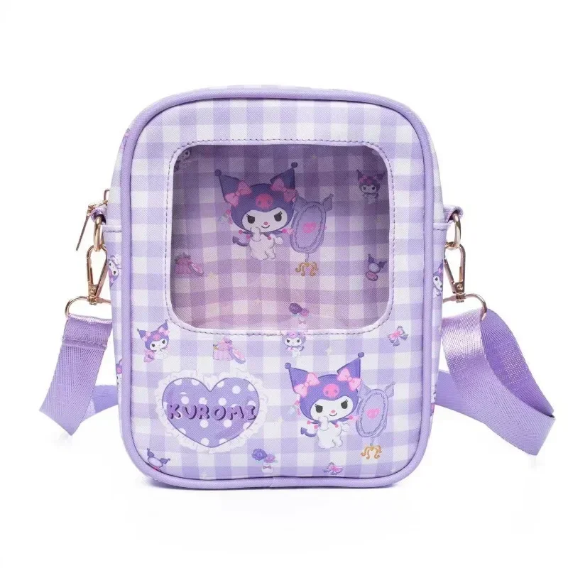 Japanese Cartoon Cute Backpack Melody Game Bag Kuromi Purple Backpack Hello Kitty Cinnamoroll Mobile ID Transparent Storage Bag