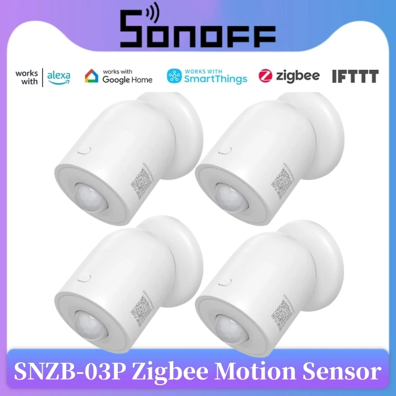 SONOFF SNZB-03P Zigbee Motion Sensor Light Detection Home Security Smart Scene Automation via eWeLink APP Alxea Google Home