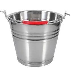 Stainless Steel Bucket Round Kennel Fireplace Metal Milk Container for Farm Water Ice
