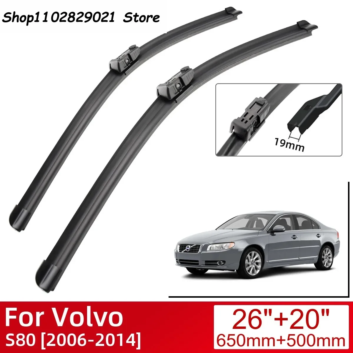 

For Volvo S80 2006-2014 Car Accessories Front Windscreen Wiper Blade Brushes 2014 2013 2012 2011 2010 2009 2008 2007 2006