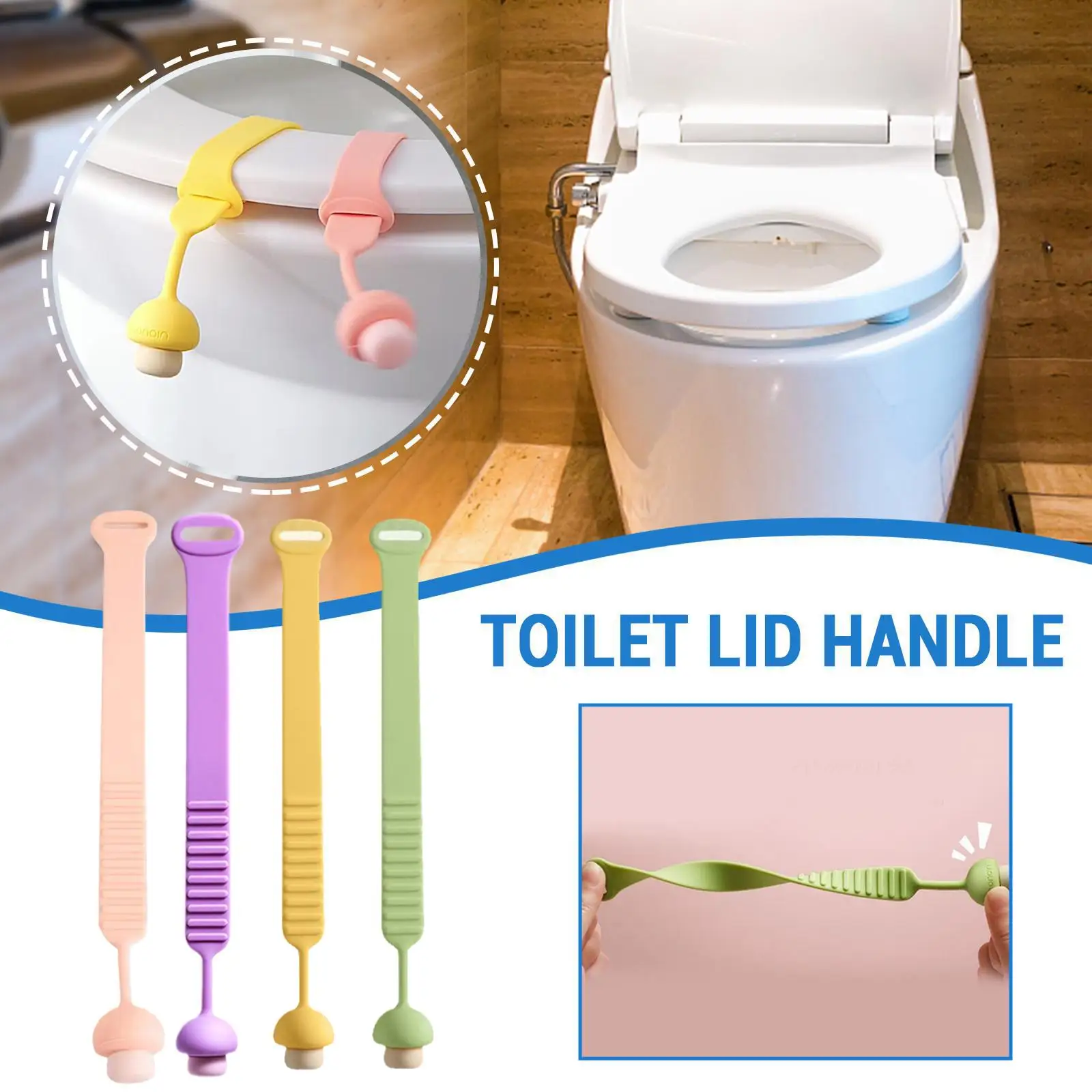 Pengangkat tutup Toilet tanpa tangan kotor pengangkat Toilet perlengkapan Toilet aksesori kamar mandi tali pengangkat Toilet E6l5