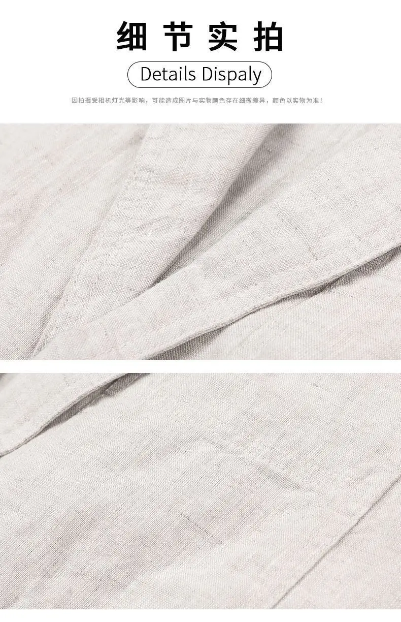 Leinen-Sonnenschutzjacke Blazer Modischer Herren-Outdoor-Reise-Hochzeits-Blazer Vielseitig Lässig Leicht Kühl Atmungsaktiv – Detail 18