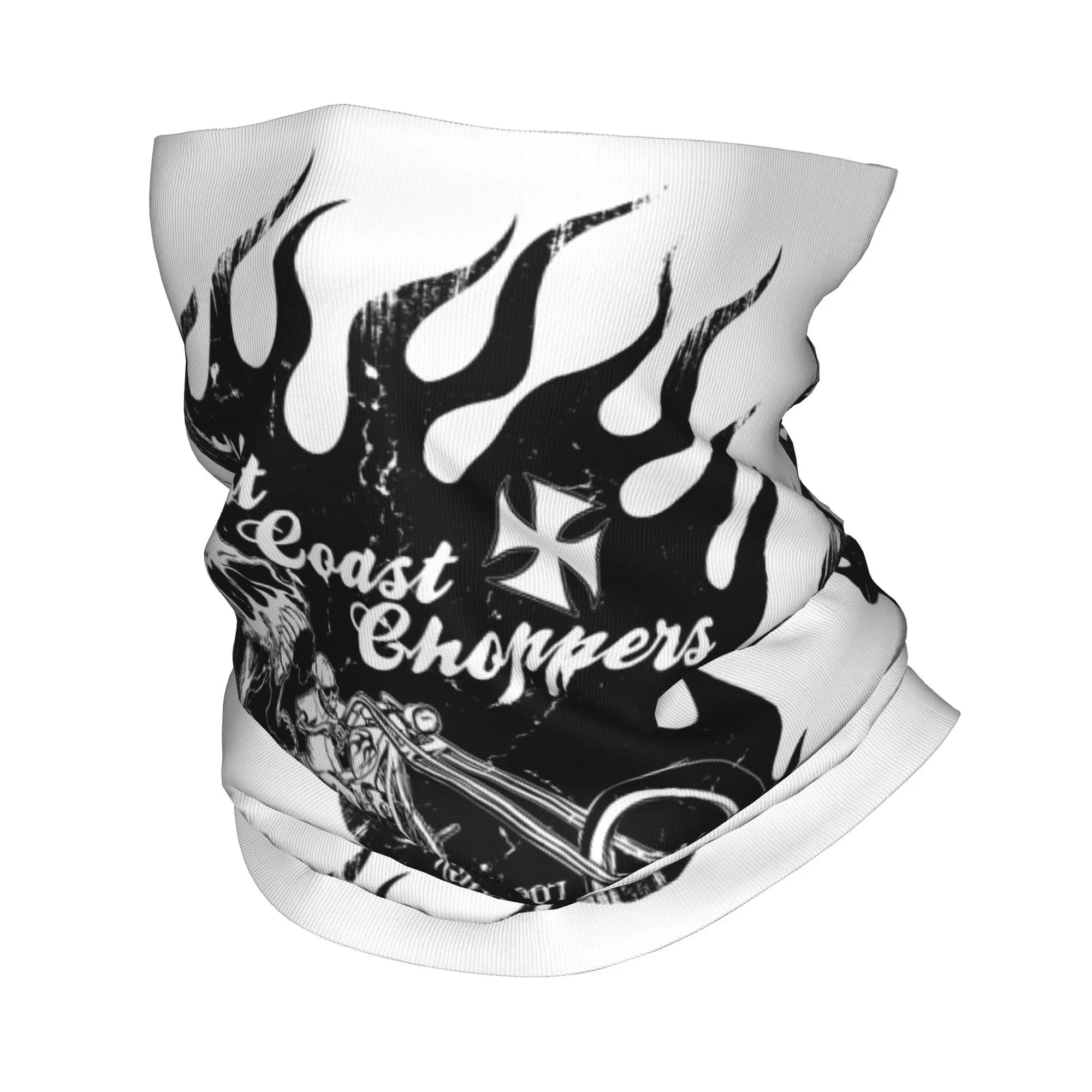 Custom West Coast Iron Cross Skull Choppers Neck Gaiter Women Men UV Protection Winter  Bandana Scarf for Cycling