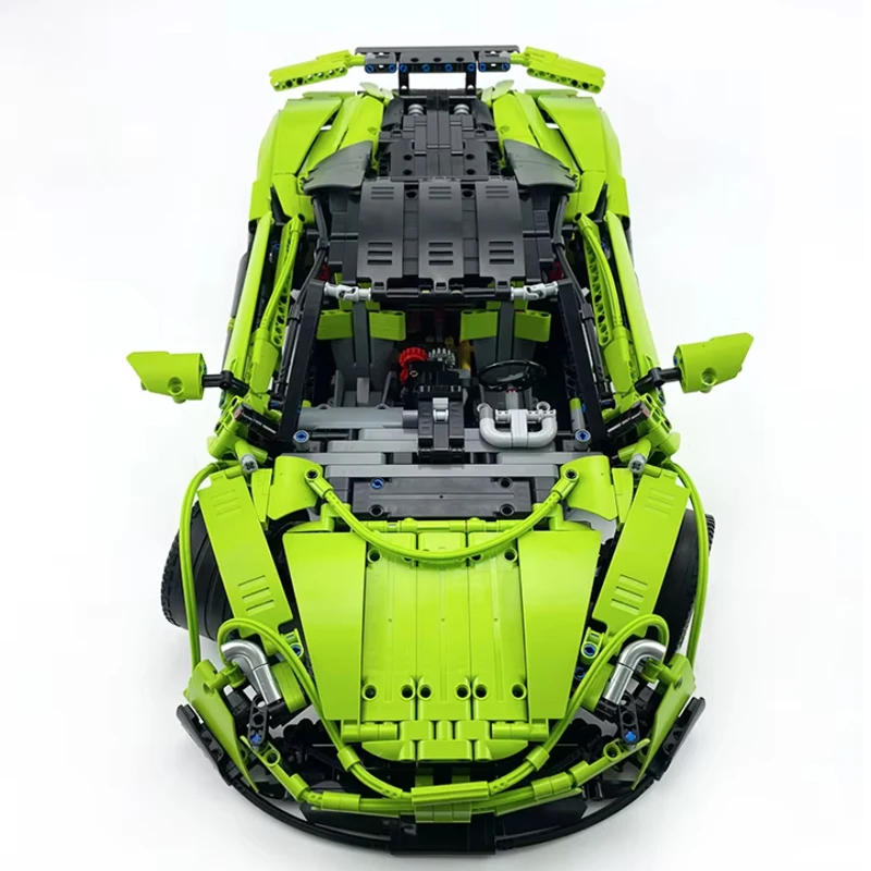 New MOC- 190653 Green Technica Super Sprots Car Model Limited Edition Building Blocks Brick DIY Luxury  Crafted And  Imaginative