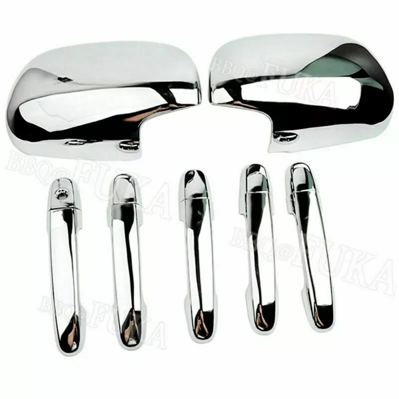 BBQ@FUKA Chrome Car Side Mirror Cover + Door Handle Cover Trim For Toyota RAV4 2006 2007 2008 2009 2010 2011 2012 Exterior Parts