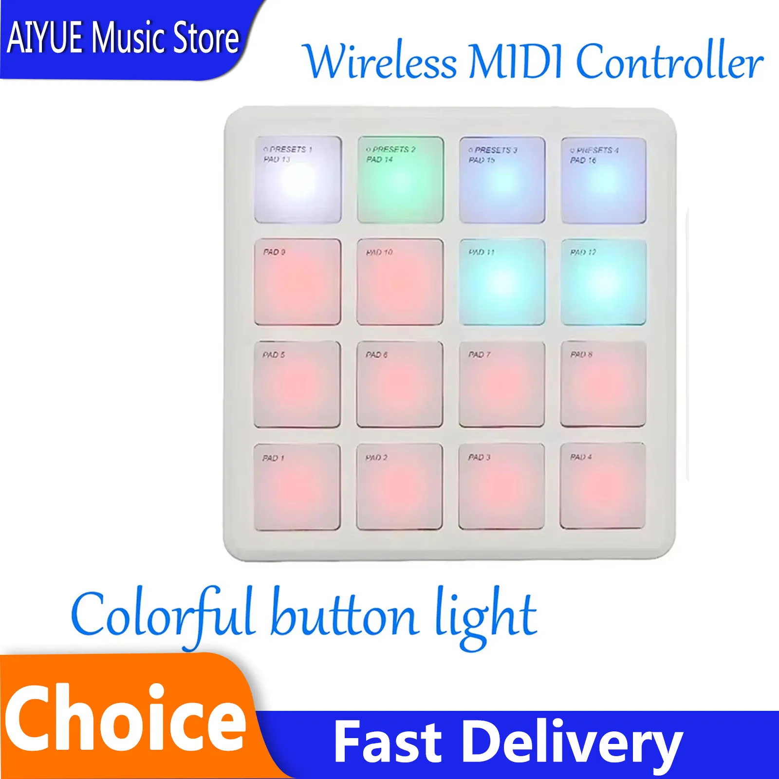  M‑VAVE SK‑16 SMC‑PAD Wireless MIDI Controller Portable Pocket Pad USB‑C Interface For Percussion Instrument Parts