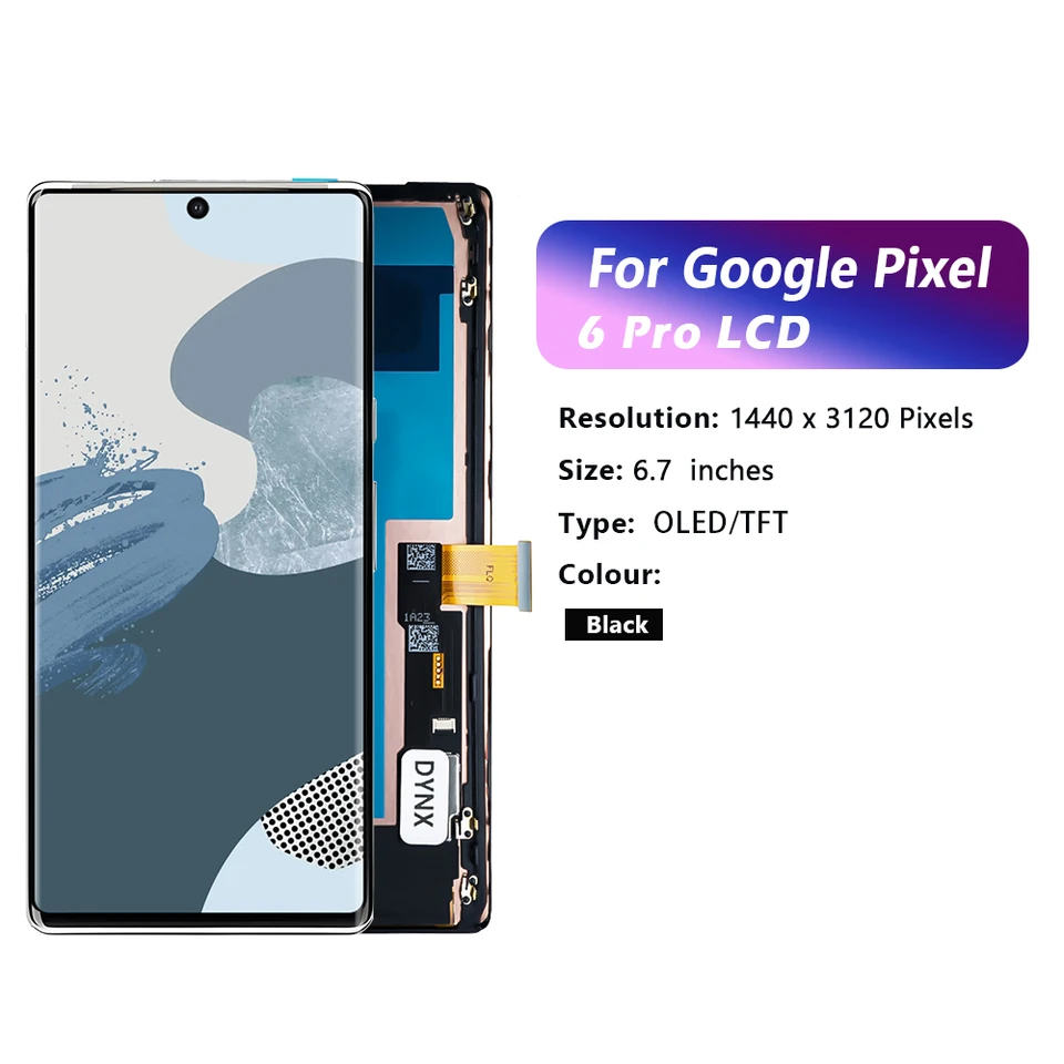 Pantalla AMOLED de 6.7" para Google Pixel 6 Pro GLUOG G8VOU, con marco, táctil y digitalizador, repuesto 2