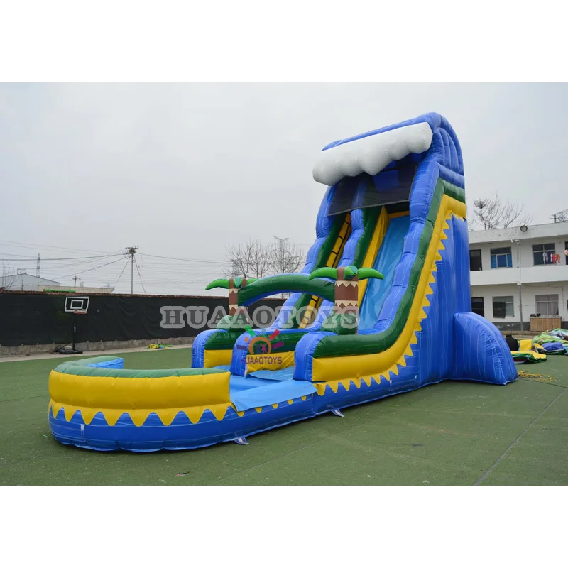 Summer outdoor water slide for kids 20ft blow up water slideinflatable tropical marble kids water