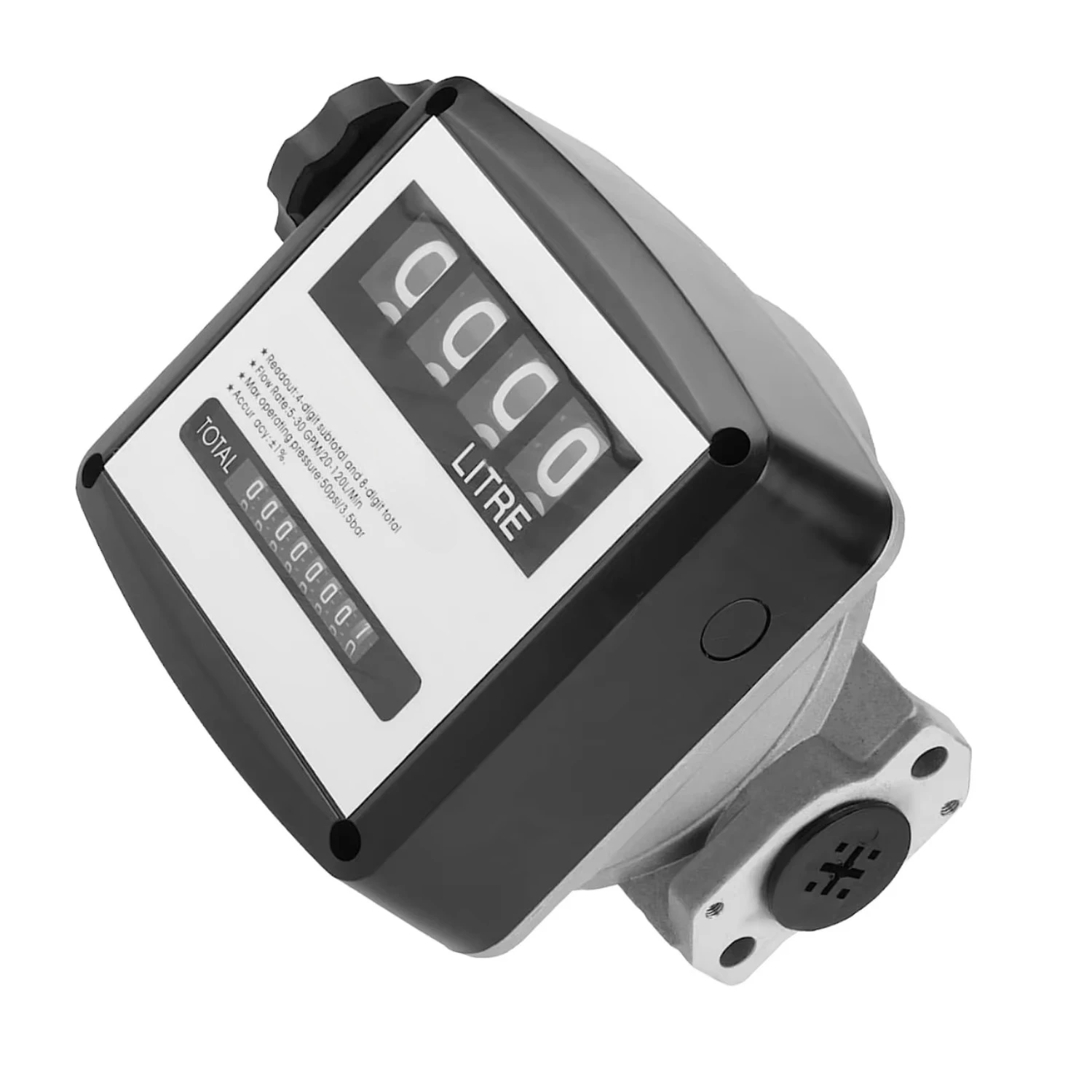 FM-120-2 120LPM Aluminum Alloy 1Inch 4-Digital Mechanical Variable Area Thread Oil Flow Meter OEM