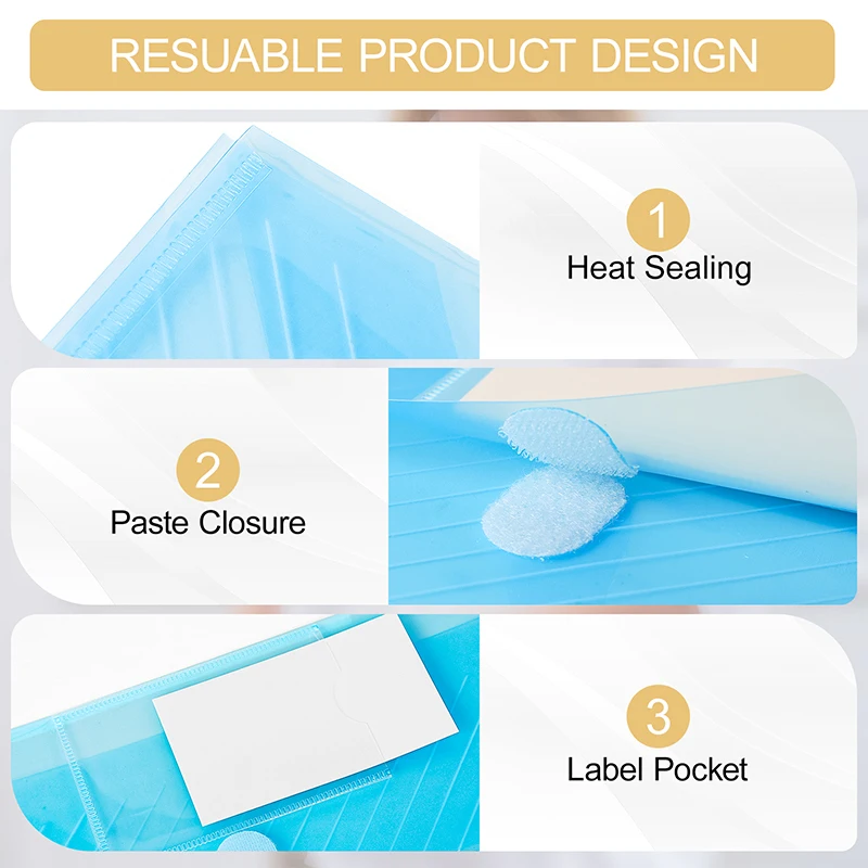 HUAJIE 투명 플라스틱 파일 폴더, Letter/A4 용 라벨 포켓이있는 헤비 듀티 문서 홀더, 학교 홈 오피스 주최자