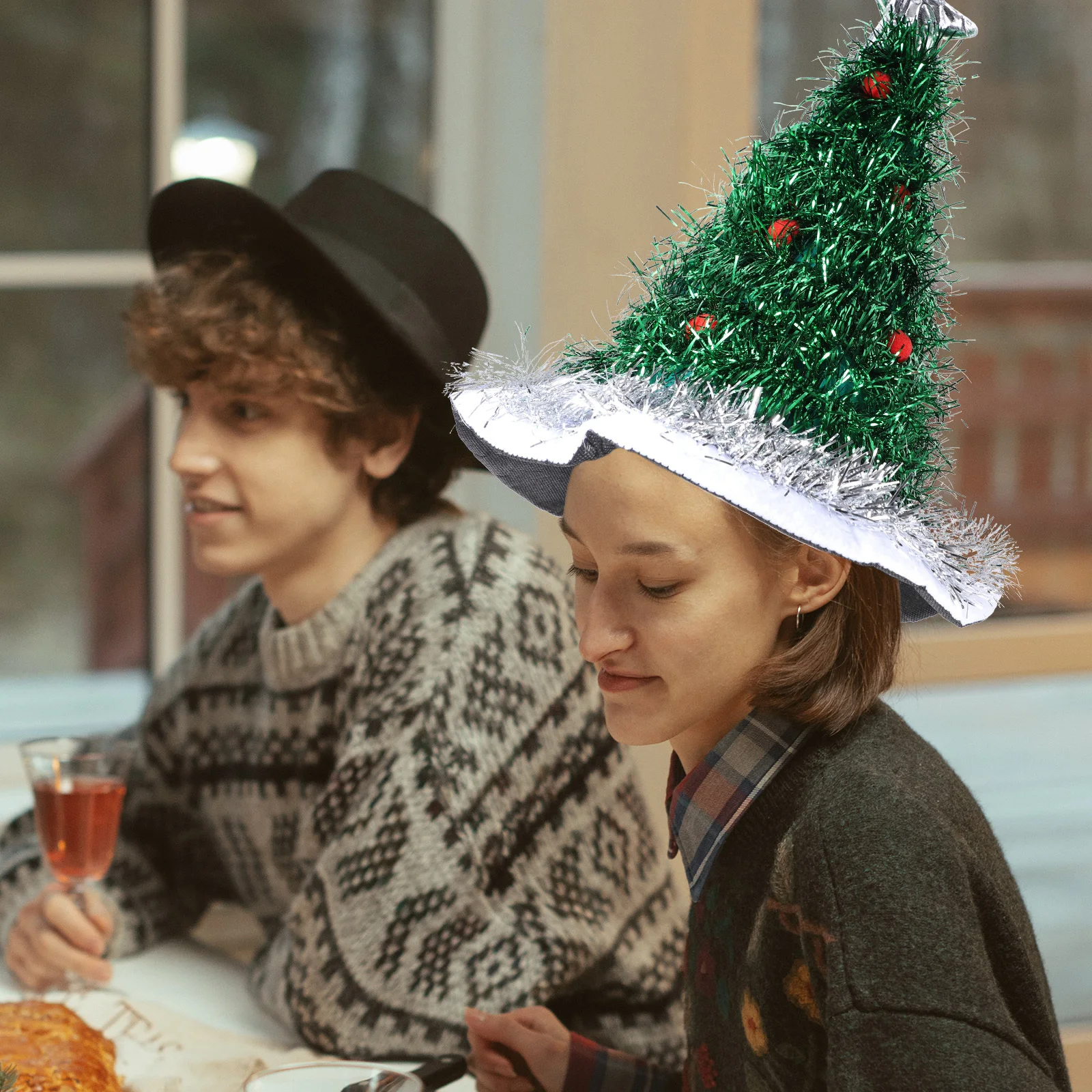 

Christmas Tree Headdress Lightweight Fun Accessory Great for Parties Photo Props Holiday Cheer Christmas Costume Prop