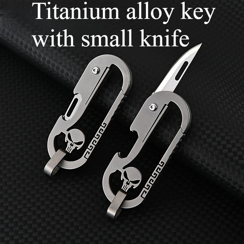 

NEW Multi Functional Titanium Alloy Car Keychain Portable Folding Knife for Self-defense and Sharp Unboxing Knife