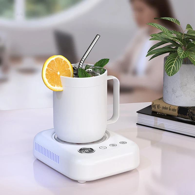 

Электрическая чашка с быстрым охлаждением 2 в 1, портативная охлаждающая чашка с подогревом, подогреватель чашек, подставка для кофе, молока, охладитель, чашка для чая, коврик для кружки