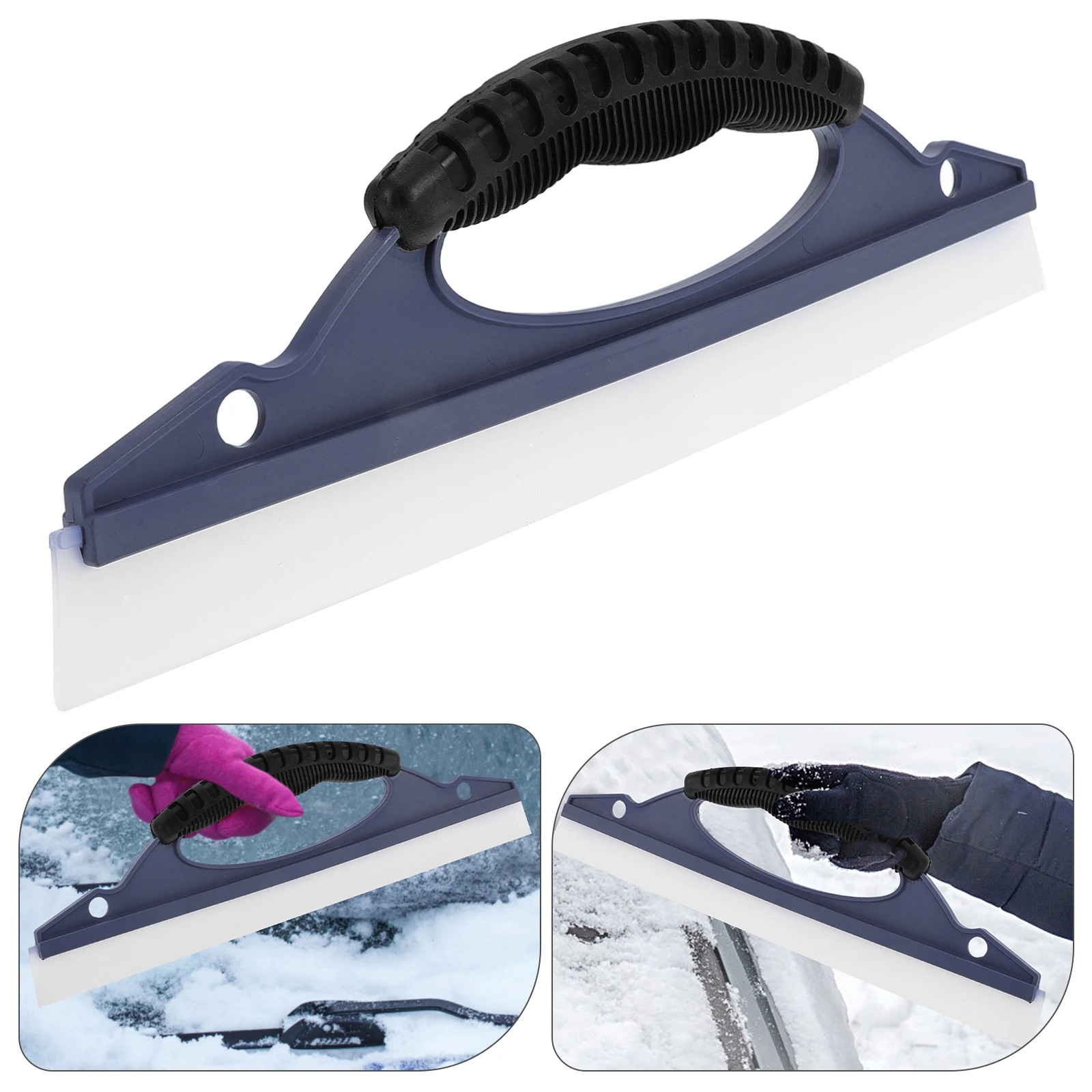 

2pcs Silicone Car Squeegees Scratch-Free Glass Cleaner Water Snow Remover Universal Fit All Vehicles Winter Year-Round Use Car